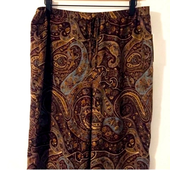 Vintage Pants - Vintage | Pants | Silk Paisley Drawstring Pants